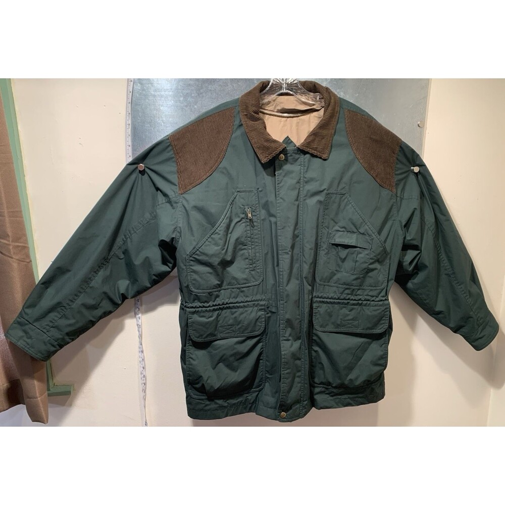 GANT Green Barn Field Hunting Coat Removable Insulated Liner Corduroy Trim XL